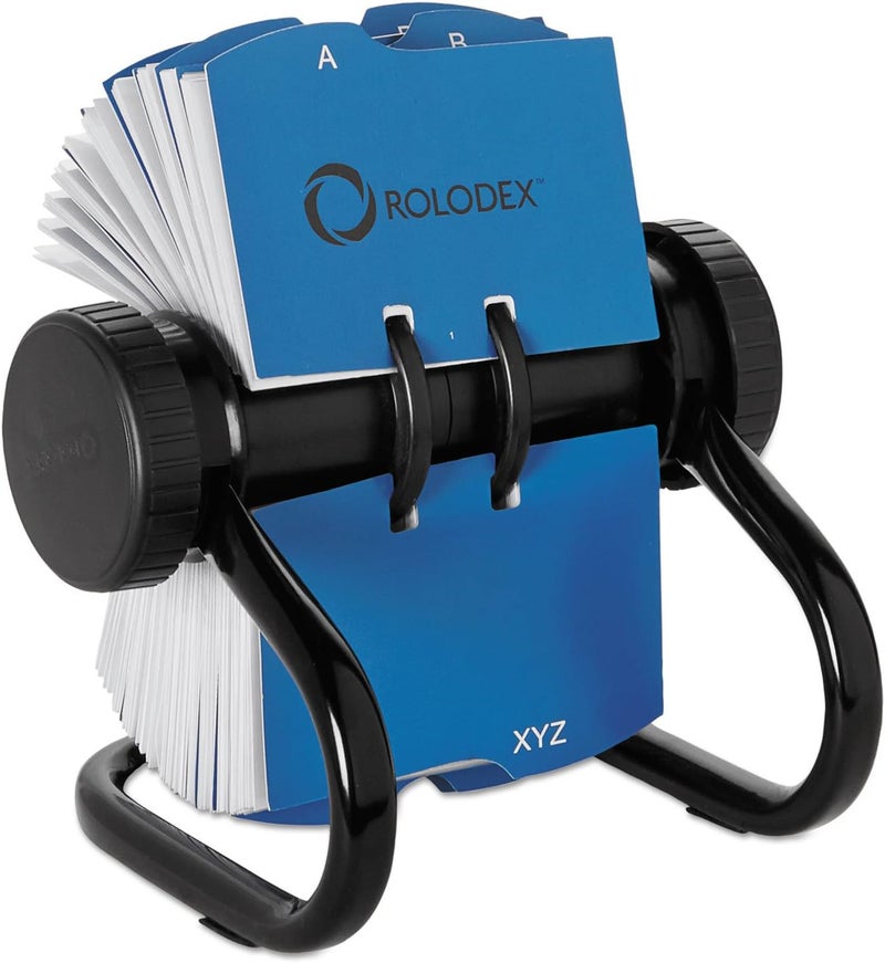Rolodex 67236 Open Rotary Business Card File w/24 Guides Black - Image 1